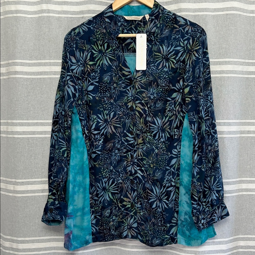 NWT Soft Surroundings Corales Tunic in Caribbean Turquoise